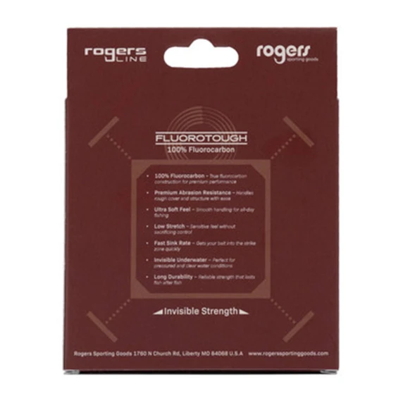 Back image of the Rogers Sporting Goods FluoroTough Fishing Line - 200 Yards.