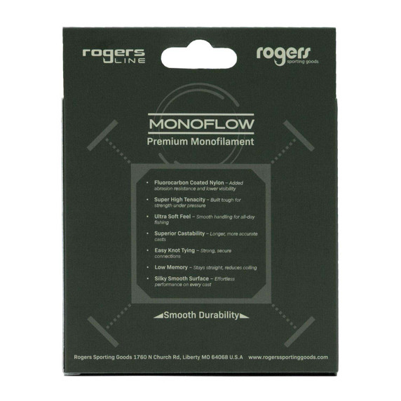 Back image of the Rogers Monoflow Premium Monofilament, Green.