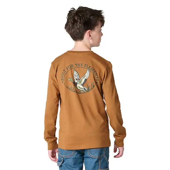 Image of the Carhartt Kids Youth Long Sleeve Duck Pocket T-Shirt.