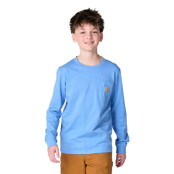 Front image of the Carhartt Youth Long Sleeve Hunting Dog T-Shirt.