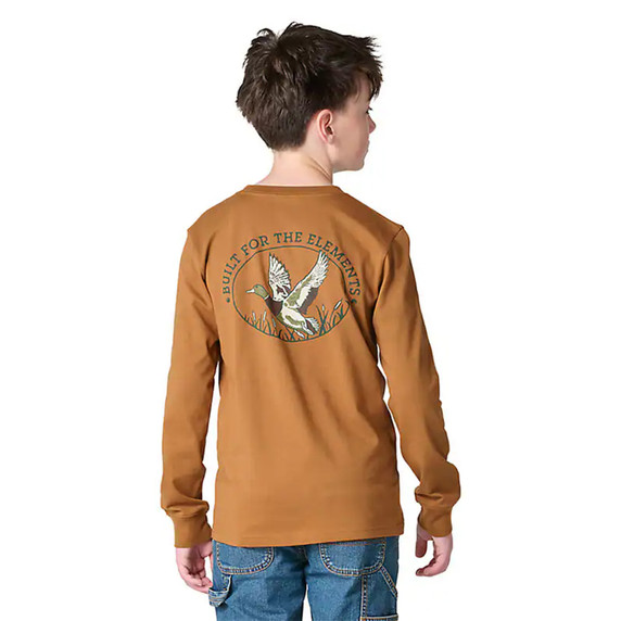 Image of the Carhartt Child Long Sleeve Duck Pocket T-Shirt.