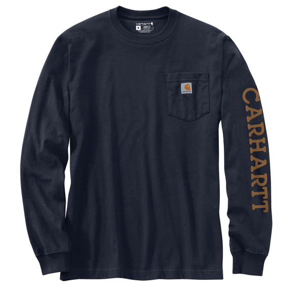 Front image of the image of the Carhartt Irvine Relaxed Duck Badge Long Sleeve T-Shirt.
