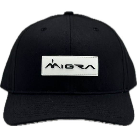 Image of the Migra Black PVC Patch Hat.