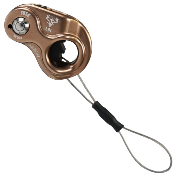Tilted image of the Trophy Line Rise Tree Saddle Ascender 10-13mm, Desert Tan.