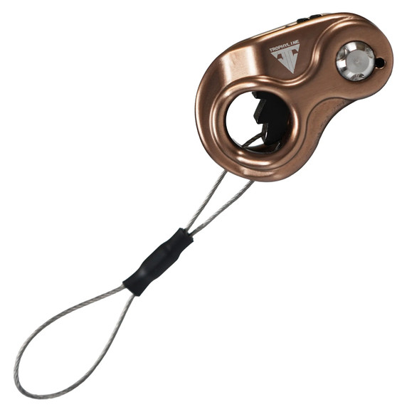 Flipped tilted image of the Trophy Line Rise Tree Saddle Ascender 10-13mm, Desert Tan.