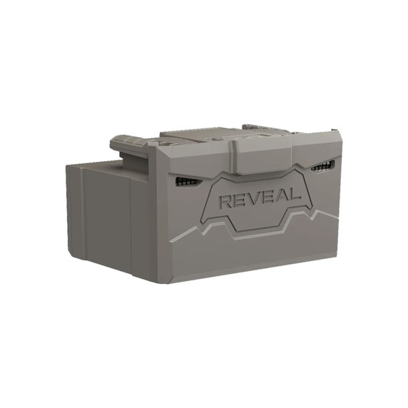Tilted image of the Tactacam Reveal Flexpack R5 Power System.