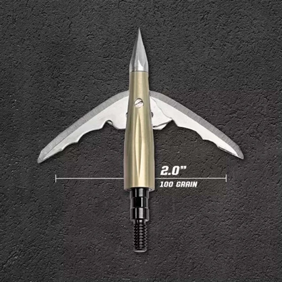 Width Image of a Bowmar Archery Beast 2.0" Aluminum Broadhead.