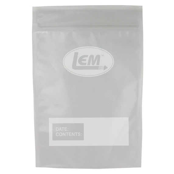 Image of the LEM MaxVac Zipper Top Vacuum Bags 8" x 12" Quart Size, 18 Count.