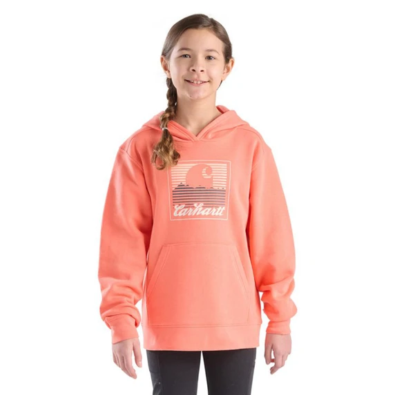 Image of the Carhartt Girls Long Sleeve Graphic Sweatshirt in Light Peach