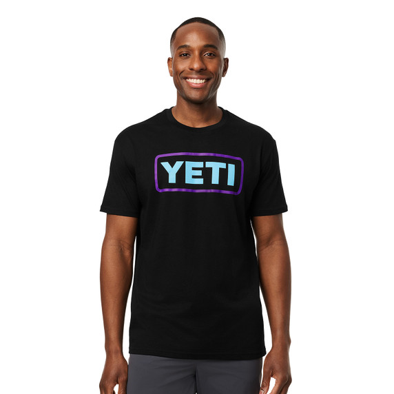Image of the Full Logo Badge Short-Sleeve T-Shirt in Black/Pace Purple