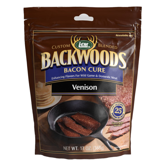 Image of the LEM Backwoods Venison Bacon Cure.
