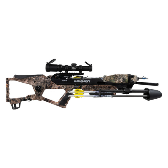 Image of the Excalibur RevX with SCP Crossbow in Mossy Oak DNA.