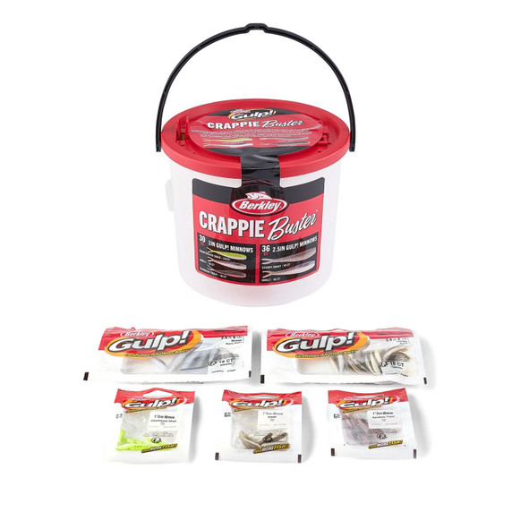 Zoomed out image of the Berkley Gulp Crappie Buster 67-piece Bait Kit