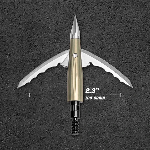 Opened Width Image of the Bowmar Archery Beast 2.3" Crossbow Broadheads.