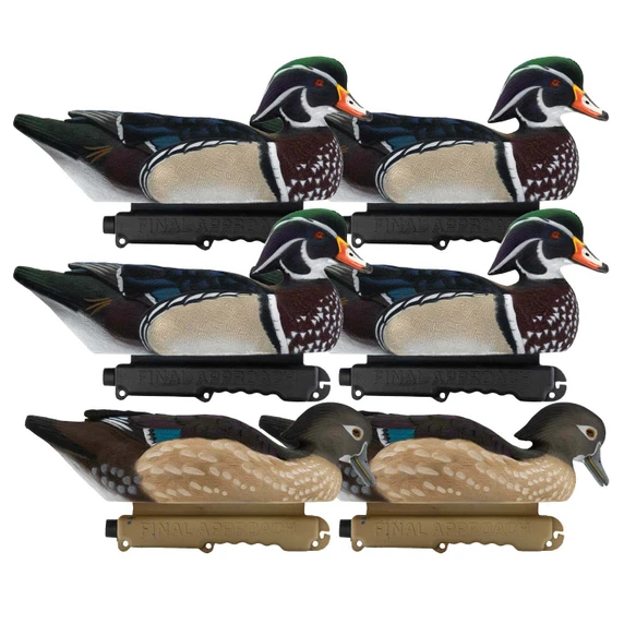 Image of the Final Approach Live Fully Flocked Wood Ducks, 6 Pack.