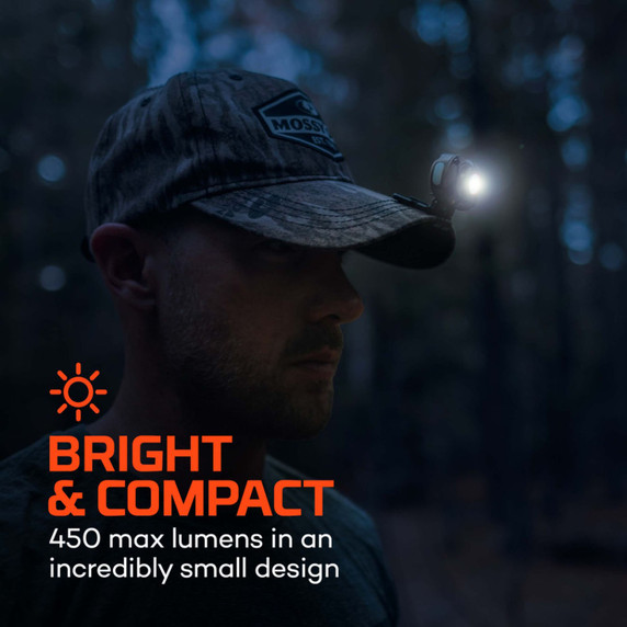 Bright and Compact Image of the Nebo Lighting Mycro 450 Headlamp.