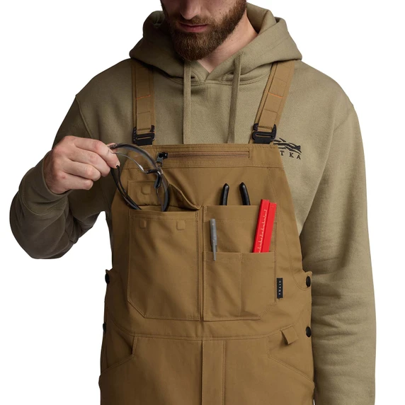 Chest Pocket Image of the Sitka Grindstone Work Bib.