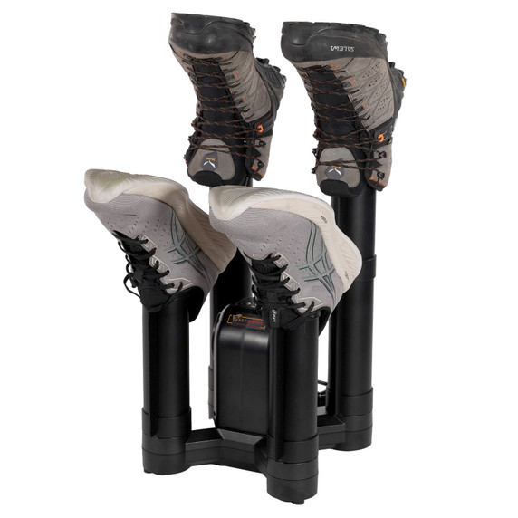 Product Image with Two Pair of Shoes on the PEET Dryer Apex Dual Footwear Dryer.
