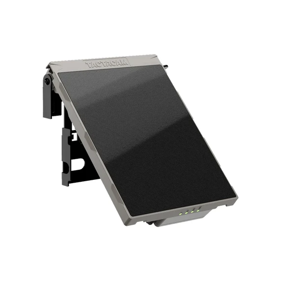 Tilted back image of the Tactacam Reveal Solar Panel R5 with Built-In Battery.