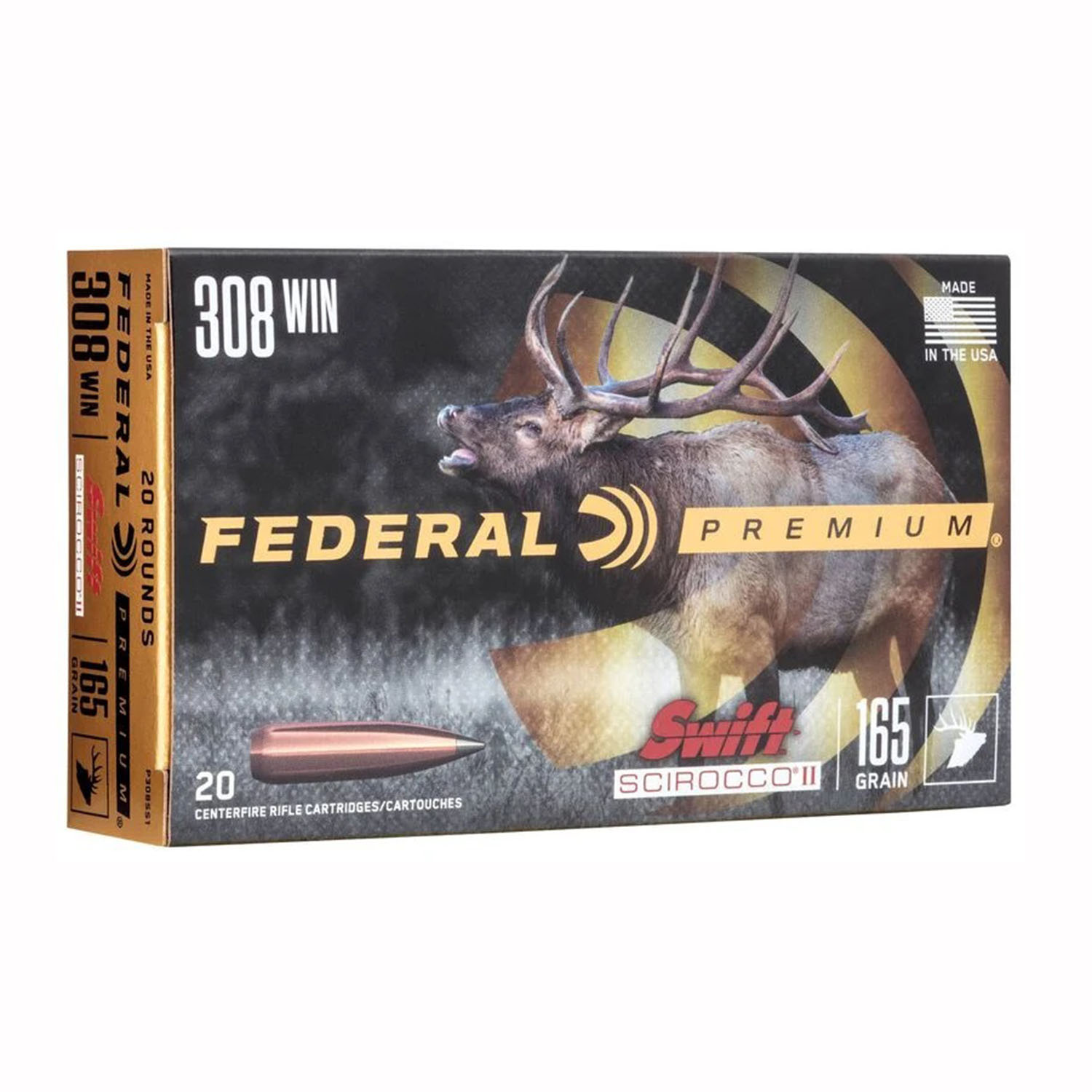 Federal Ammunition 308 Win 165 Grain 2700FPS Swift Scirocco