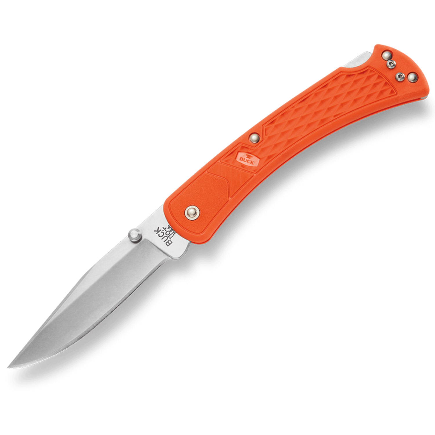 Buck 110 Slim Select Folding Knife, Blaze Orange | Rogers Sporting