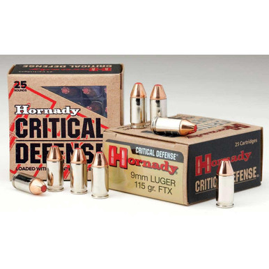 9mm Luger 115 Grain FTX Critical Defense, Box of 25