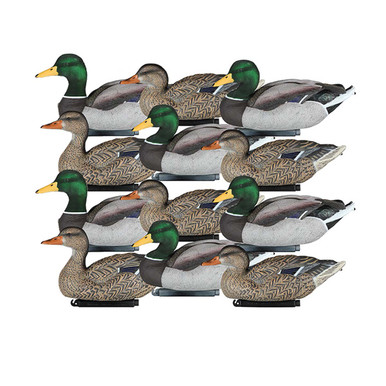 X-Treme Flocked Head Packable Mallard Decoys, 12 Pack (DAK-20135)