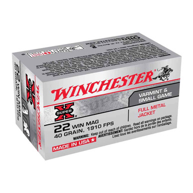Winchester Super-X 22 Win Mag FMJ, 40 gr 1910 FPS | Box of 50