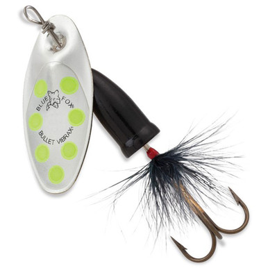 Blue Fox Vibrax Bullet Fly 0 Silver Fluorescent Yellow | Rogers ...