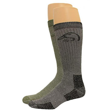 Full Cushion Merino Wool Blend Boot Sock - 4 Pack, Black/Olive (BRH-4-178-L)