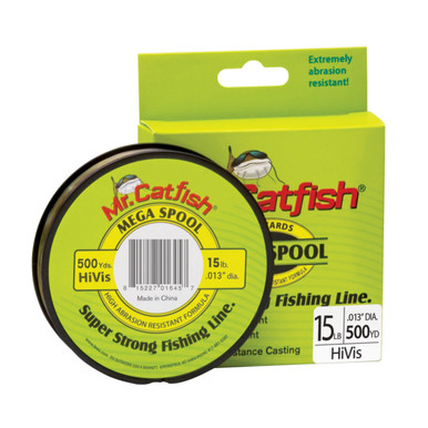 Mr Catfish Line Filler Spools, 500 Yards - 15 lb, HiViz