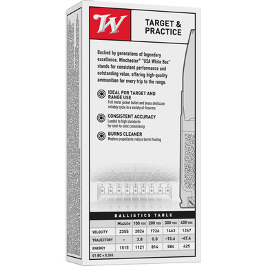 7.62 x 39mm 123 Grain Full Metal Jacket USA Target Rifle Ammunition, Box of 20