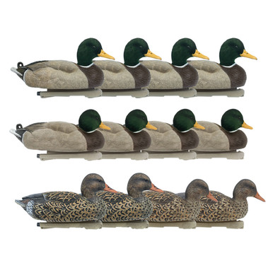 Mallard Duck Decoys with Drake Flocked Heads, 12 Pack
