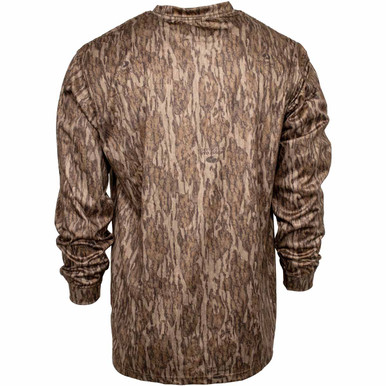Men's Long Sleeve Poly T-Shirt, Mossy Oak New Bottomland