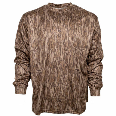 Men's Long Sleeve Poly T-Shirt, Mossy Oak New Bottomland (FAS-MLSPOINBL-L)