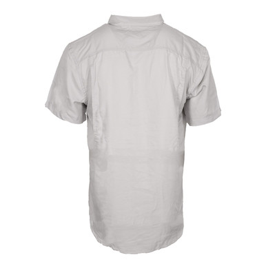 Short Sleeve Gray Ripstop Button-Down Shirt