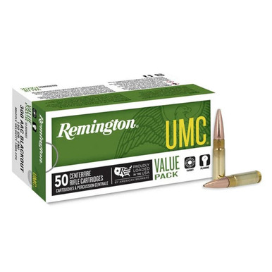 300 Blackout 150 Grain Full Metal Jacket Rifle Ammunition, Box of 50 (RE-26855-BOX)