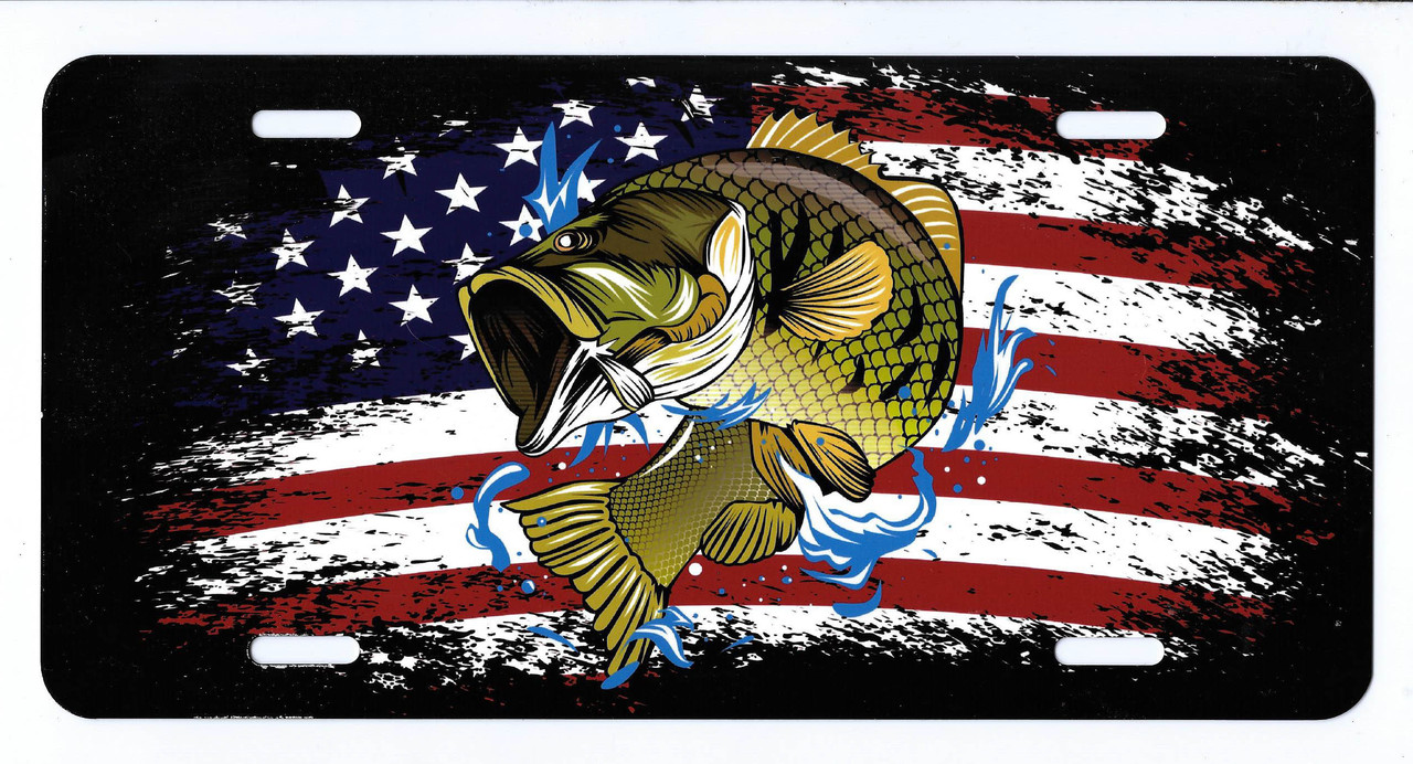 Bass USA Flag - Vanity License Plate
