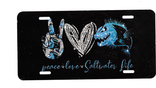 Peace Love Saltwater vanity license plate