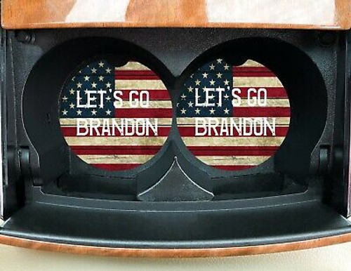 Let's Go Brandon Car Coasters 2 pk