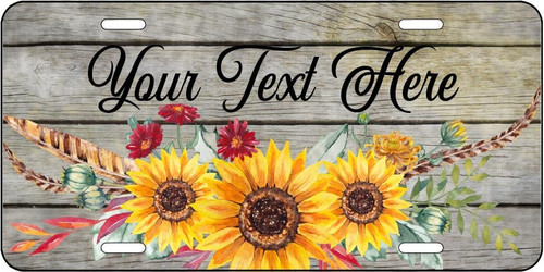 Sunflowers - Custom Personalized -Vanity License Plate car accessory