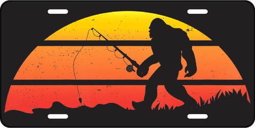 Bigfoot Fishing Vanity License Plate