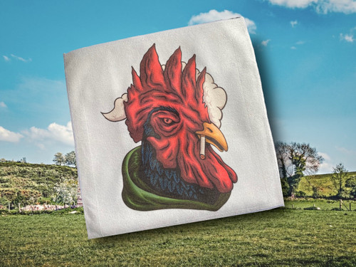 Smoking Cock Bar Rag, Car Cloth - Rooster Soft Microfiber Towel - Computer Cleaning cloth - Dad Gag Gift for Him - Man Cave Home Decor