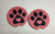 Pink Pet Paw car coasters.