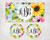 Garden Flowers -Sunflowers and Peonies - Monogram Car Accessories - Coasters, license plate, air freshener