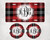 Red Buffalo Plaid - Monogrammed Car Accessories - License Plate, Coasters, Air Freshener gift set