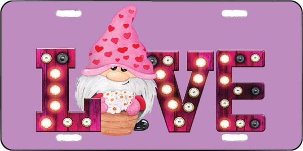Valentine Love Gnome Vanity License Plate