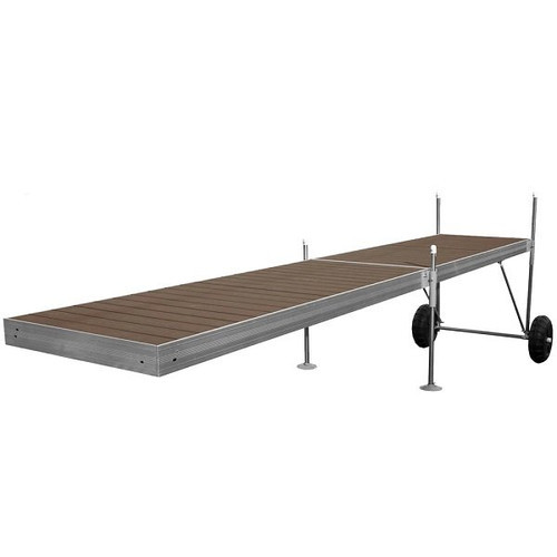 Tommy Docks 16' Roll-In Dock w/Woodland Brown Decking