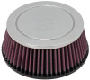 K&N Universal Chrome Filter-4in Flange ID / 6 7/8in Base OD / 5 7/8in Top OD / 2 3/4in H