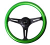 NRG Classic Wood Grain Steering Wheel (350mm) Green Pearl/Flake Paint w/Black 3-Spoke Center